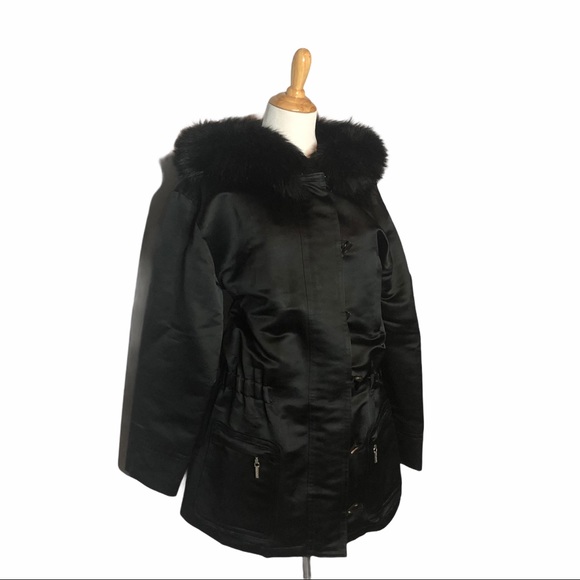 Last Chance Trilogy Black Fur Lined/Trim Hooded Parka Jacket - Picture 5 of 16